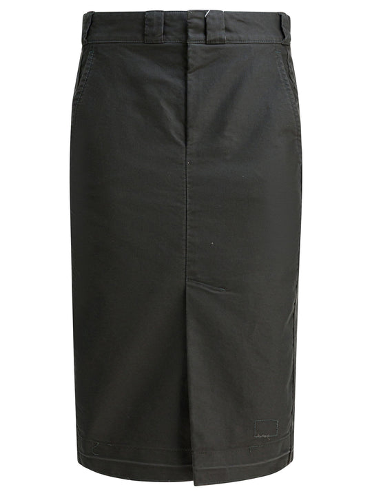 Cotton Midi Skirt Skirts Grey