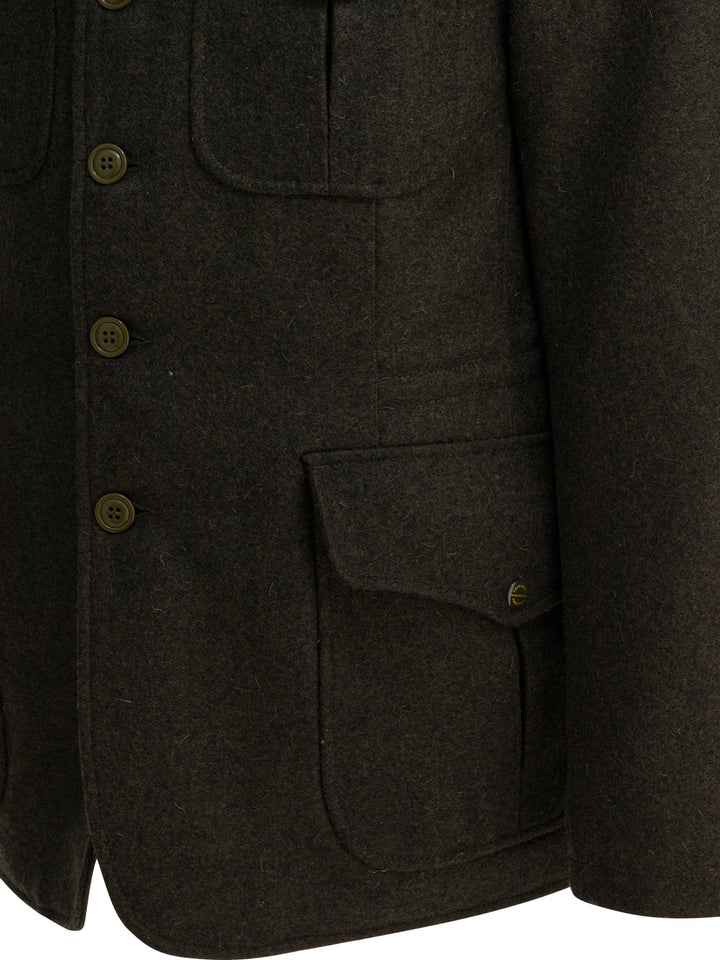 Manifattura Ceccarelli Virgin Wool Short Coat Jackets and Coats - Green | bf31ab9798b9a68ac268baf139375fdeb7410611