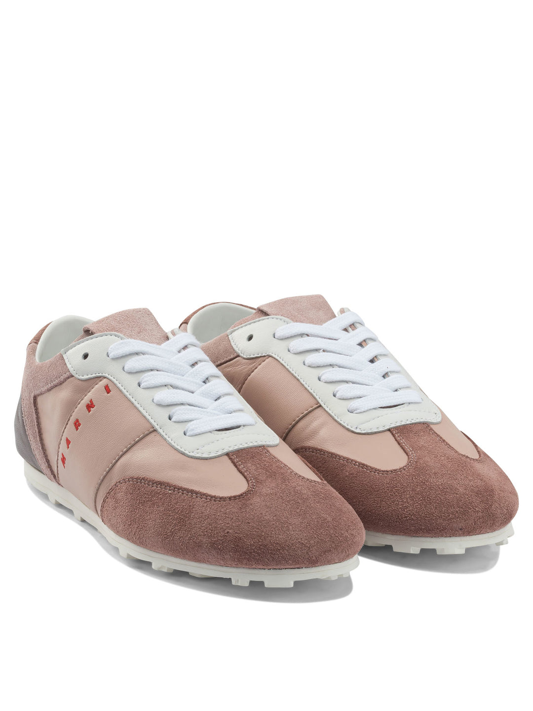 Marni Leather Sneaker With Logo Sneakers & Slip-On - Pink | 1b9e845dabd036819090f3ffbeea58bf7f4846e0