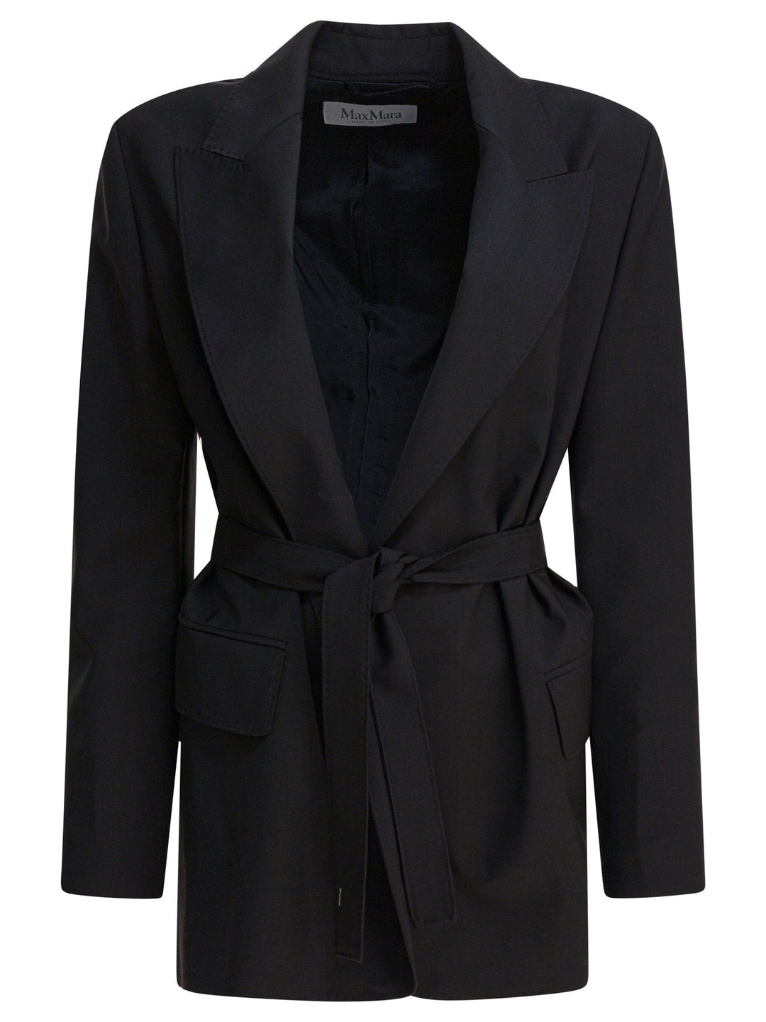 Max Mara Wool Canvas Blazer Jackets and Coats - Black | 8c3e00a572688b959412020fdeabe932a85fcc90