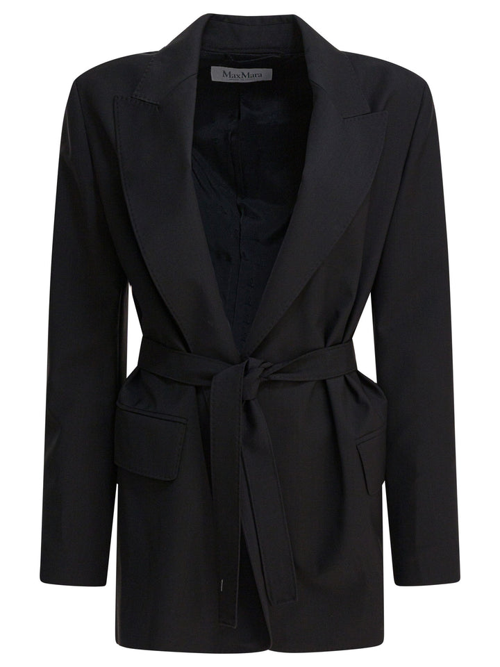 Max Mara Wool Canvas Blazer Jackets and Coats - Black | 8c3e00a572688b959412020fdeabe932a85fcc90
