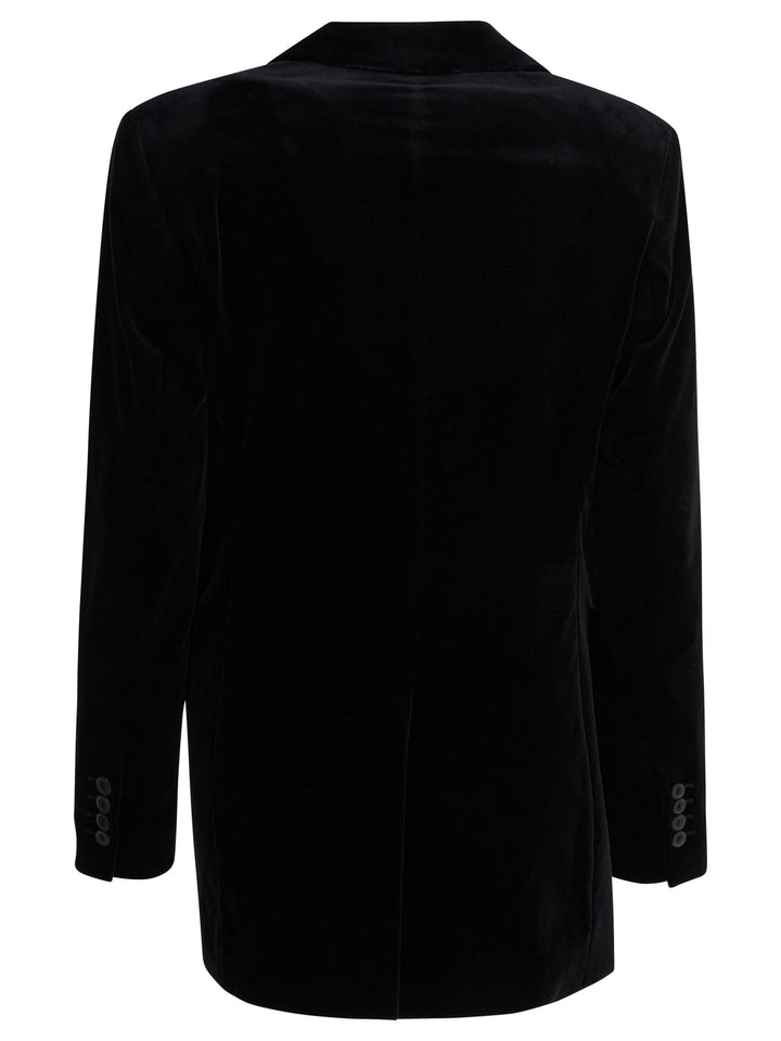 Max Mara Double-Breasted Velvet Blazer Jackets and Coats - Black | d3e0d73e6e7c6cb7143c6f8cf0e46164d93bd9f9