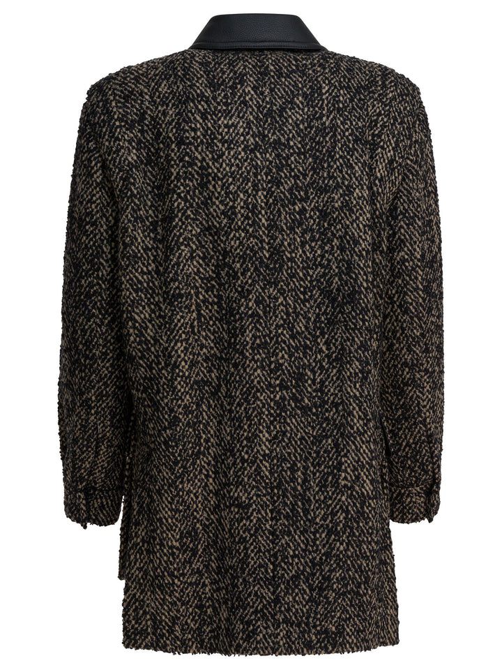 Max Mara Tweed Wool Coat Jackets and Coats - Brown | 29f7e615ded3b55e704c01cbed903c419075b840