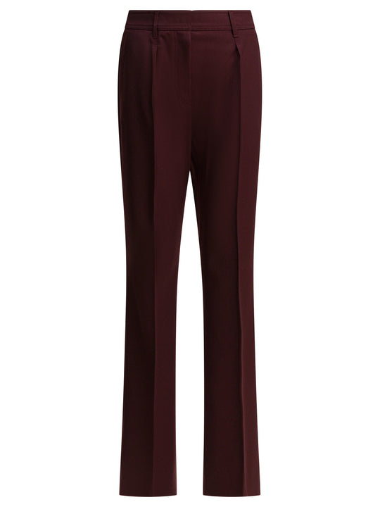 Wool Pants Trousers Red