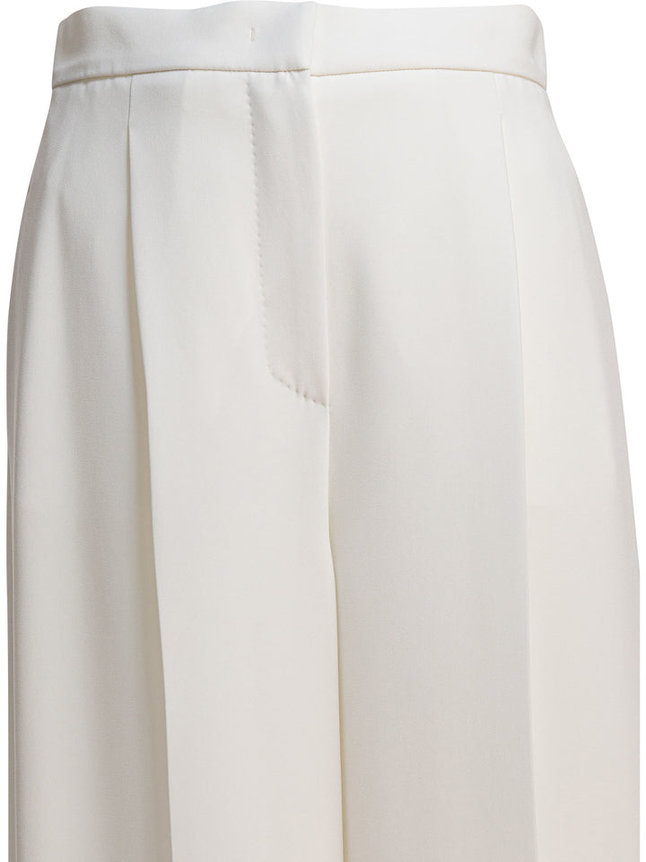 Max Mara Wide Cady Trousers - White | 7351f3eaae8886bfcee3272a4c43cc984687c49a