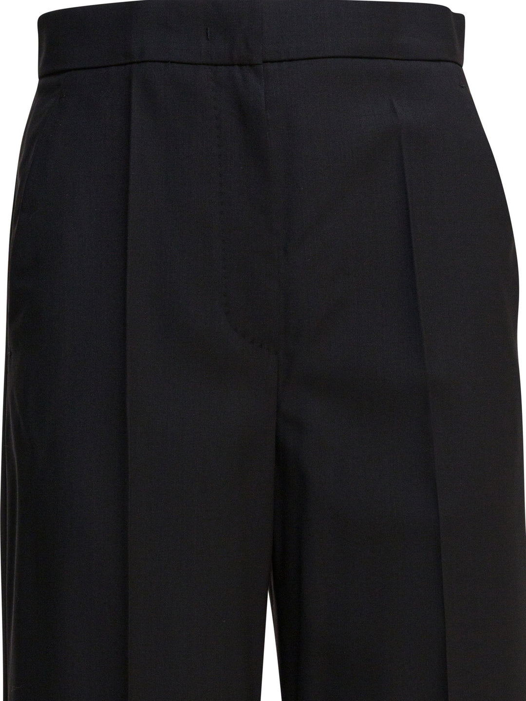 Max Mara Light Wool Straight Trousers - Black | 4d1006b9a47f148dfa8d3ef00dc0b795cb05ca57