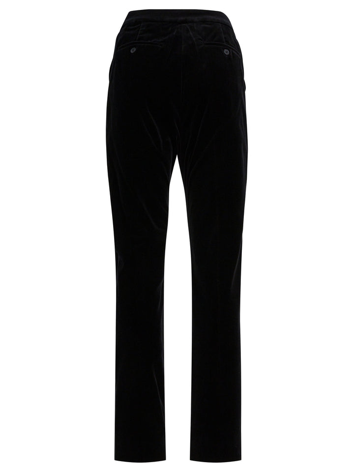 Max Mara Velvet Pants Trousers - Black | 741e0f408c242e735fc223ea825ec8ceb5198472