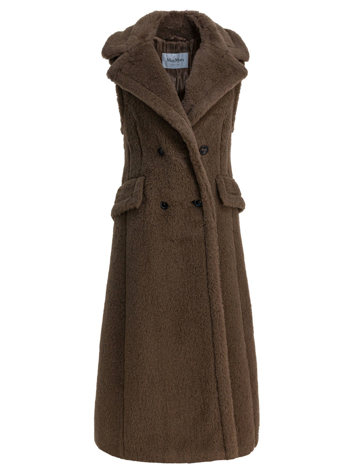 Max Mara Sleeveless Jacket In Alpaca Jackets and Coats - Brown | 7b35fc0480afbf1afa3276a3069640d2e5f4dce6