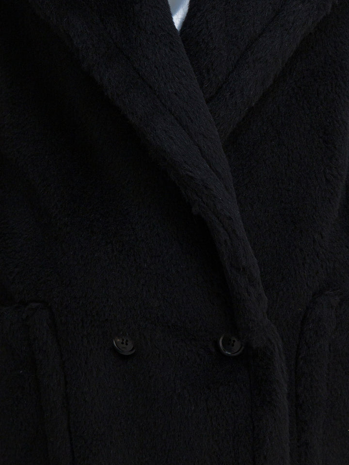 Max Mara Sleeveless Teddy Jacket In Alpaca And Wool Jackets and Coats - Black | 5a02c4818b26ce43731fb10c52319fd8e5c59076