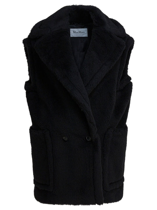Sleeveless Teddy Jacket In Alpaca And Wool Jackets And Coats Black