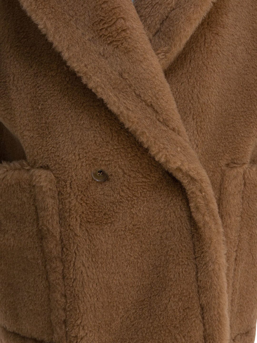 Max Mara Double-Breasted Sleeveless Jacket In Teddy Jackets and Coats - Brown | 81923d34ff3fad74eeb9f304c7828eb0ddfbb722