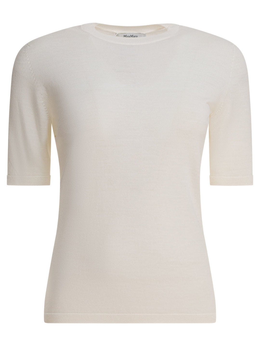 Max Mara Basic Wool Sweater T-shirts - White | 607cc0f8baf8b4b5a4145b293aef2f9ed5f68e6a