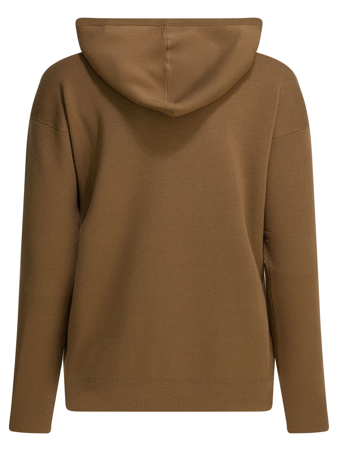 Max Mara Virgin Wool Hooded Sweater Knitwear - Brown | 66cafb6067e988df6fd904358190150f23957976