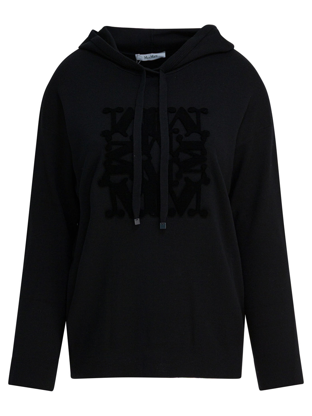 Max Mara Virgin Wool Hooded Sweater Knitwear - Black | 28a09a463528f2e10a9b2c9ebb8b216dae8f4715