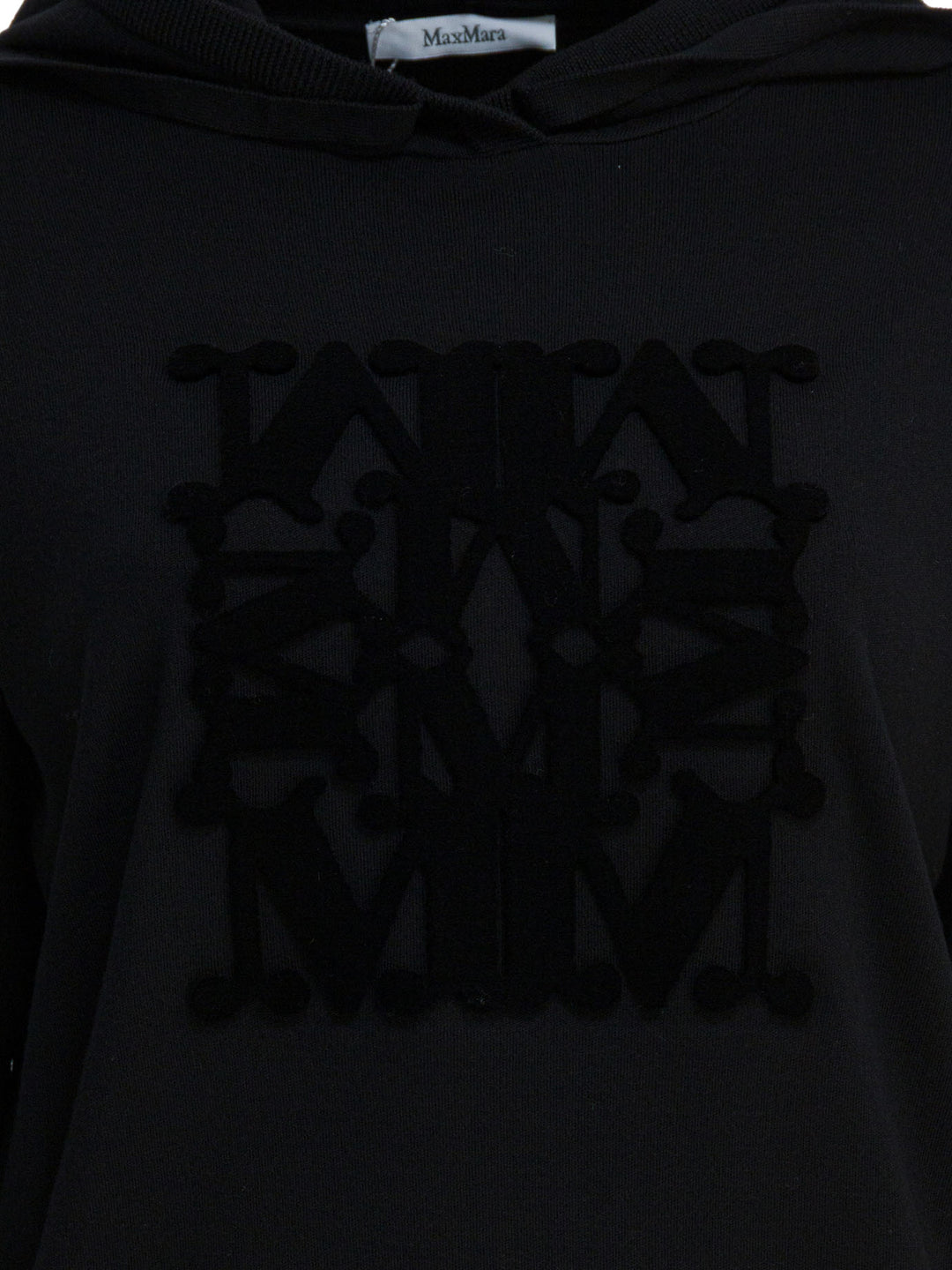 Max Mara Virgin Wool Hooded Sweater Knitwear - Black | 5dd1f11cb0b3dedad059ad5c062a466be5fc8c75
