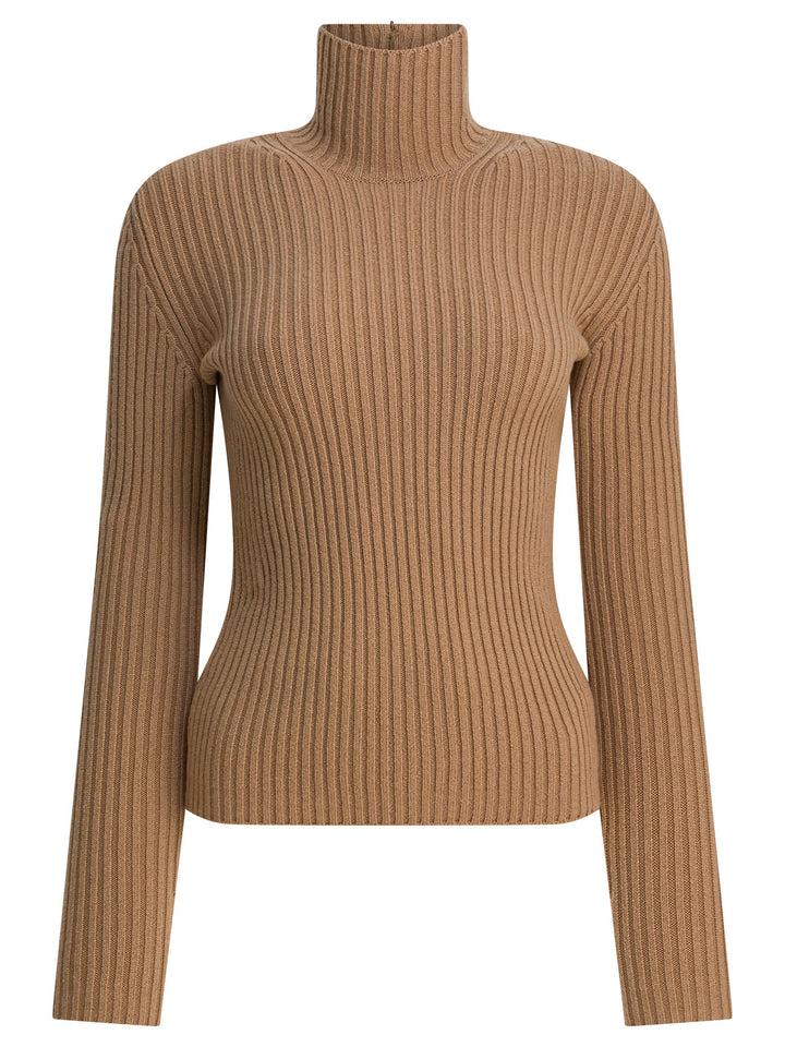 Max Mara Wool And Cashmere Turtleneck Sweater Knitwear - Beige | dc1db6024c86852c9f29bf1724e644f4515a4419