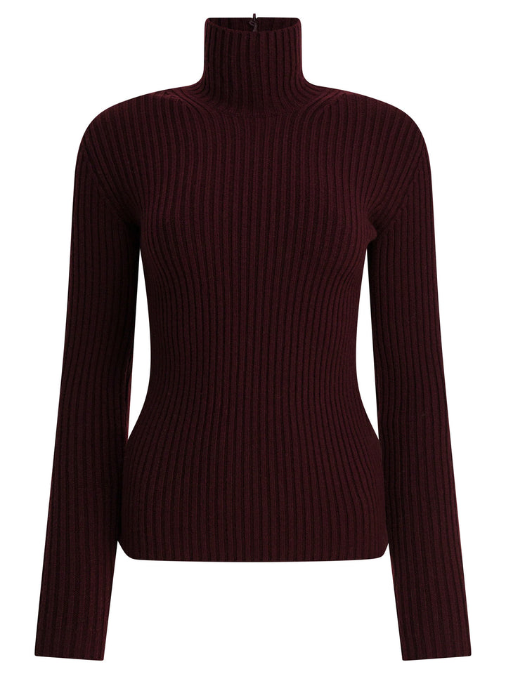 Max Mara Wool And Cashmere Turtleneck Sweater Knitwear - Bordeaux | 801e4ac50bd380bade3a909223f4affe5720da71
