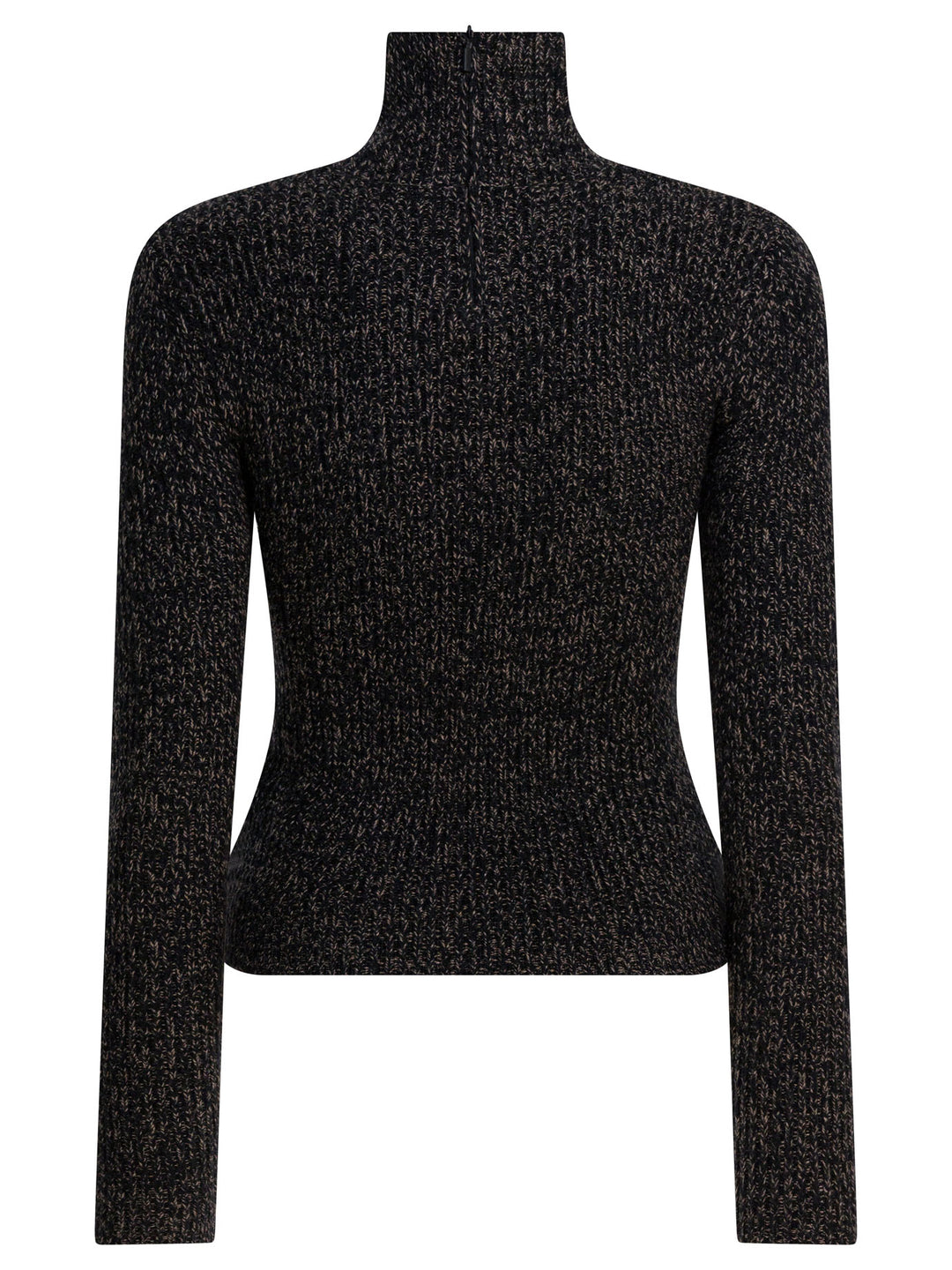Max Mara Wool And Cashmere Mouliné Turtleneck Sweater Knitwear - Black | 9a96686c5ebb9a0dc6ef3bfb959682ad0360aed0