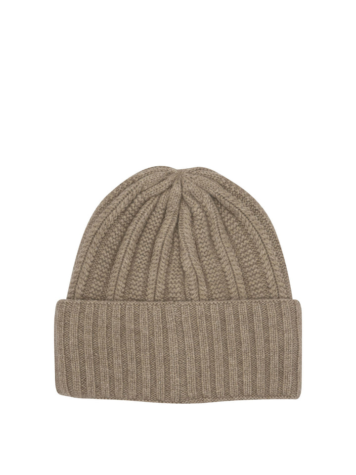 Max Mara English Rib Cashmere Beanie Hats - Beige | 170da77c7791f719ef554d3e3e48471c87b771c0