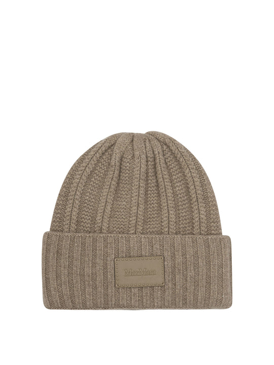 English Rib Cashmere Beanie Hats Beige