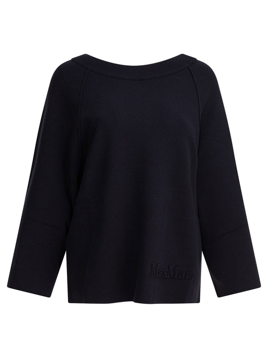 Viscose And Wool Over Sweater Knitwear Blue