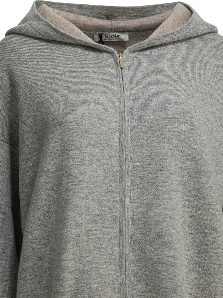 Max Mara S Wool And Cashmere Zipper Sweater Knitwear - Grey | a38f27de8b1b2345e3bb83a65f8c8828aa227785