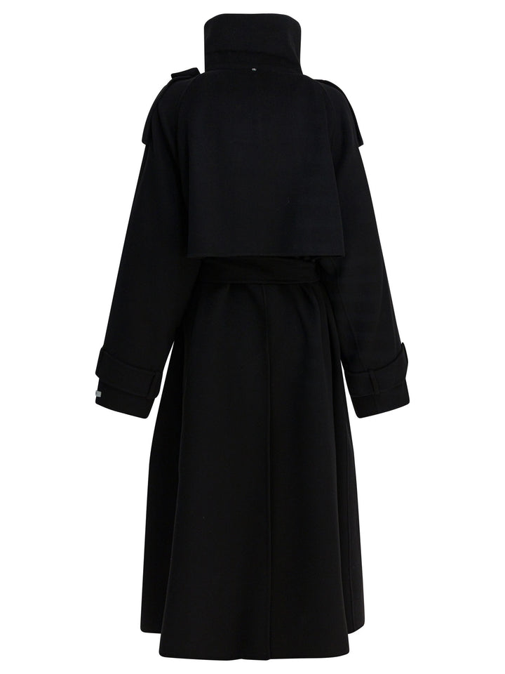 Max Mara Sportmax Virgin Wool Long Coat Jackets and Coats - Black | 70ba2f22ebe40ecbfbe7dfb1d8f7017783737bc4