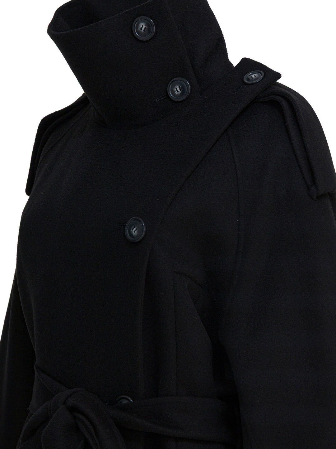 Max Mara Sportmax Virgin Wool Long Coat Jackets and Coats - Black | 7ee95ca7d78f4dc4f2b063520fe7bedfdf62bbdc