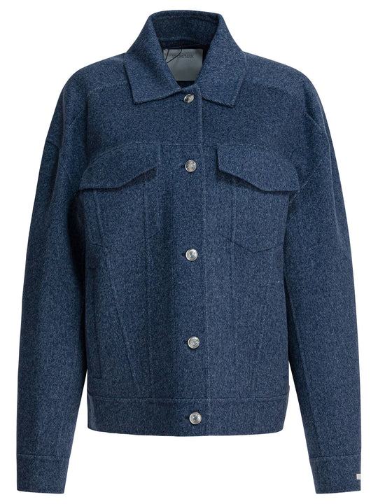 Wool Overshirt Jacket Jackets And Coats Blue