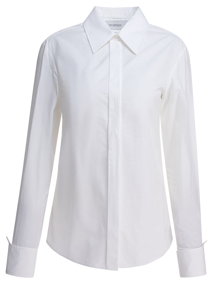 Max Mara Sportmax Cotton Poplin Shirt Shirts - White | 33a8b92e75237f29a7034acb3598da9541e60ae8
