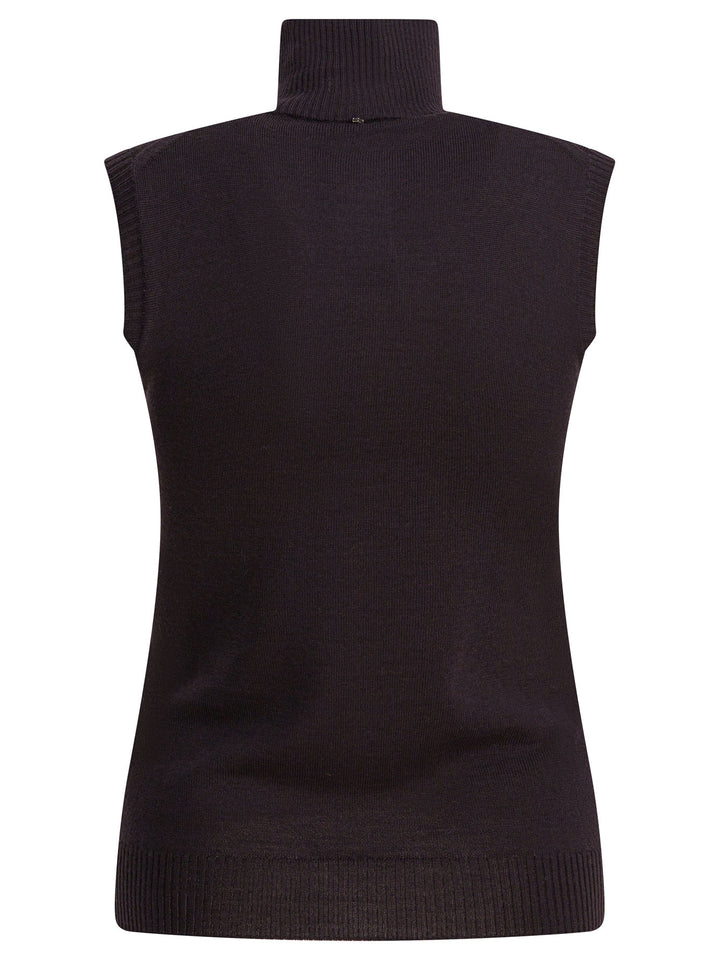 Max Mara Sportmax Mock Neck Sleeveless Knitwear - Brown | 5dcf1612cb64c006b3bbb13b26ed11d839e9323b