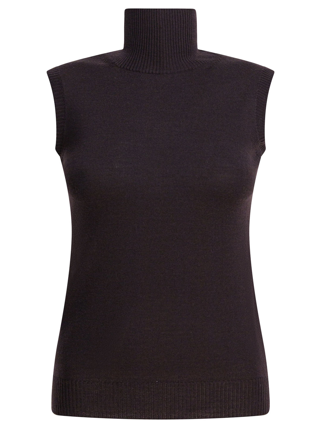 Max Mara Sportmax Mock Neck Sleeveless Knitwear - Brown | 0aa6ae794d00d0f4daebc08f68acae4c148737f3