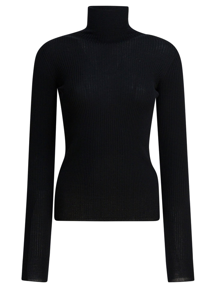 Max Mara Sportmax Virgin Wool Turtleneck Knitwear - Black | 43c6d251cb2554f1ec207ba55a2d267e704a5bd8