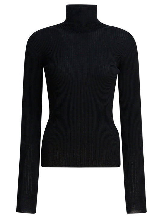 Virgin Wool Turtleneck Knitwear Black