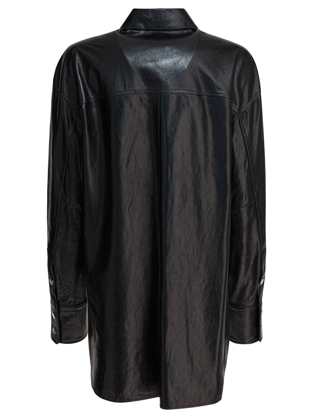 Max Mara Sportmax Leather Shirt Shirts - Black | 290b084562598ce33c2ab5aa6d985f1e0b4dd108