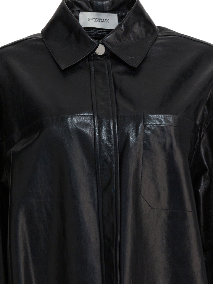 Max Mara Sportmax Leather Shirt Shirts - Black | 0ed7d53d9fc4f24c1df844bcbf38de6498089483