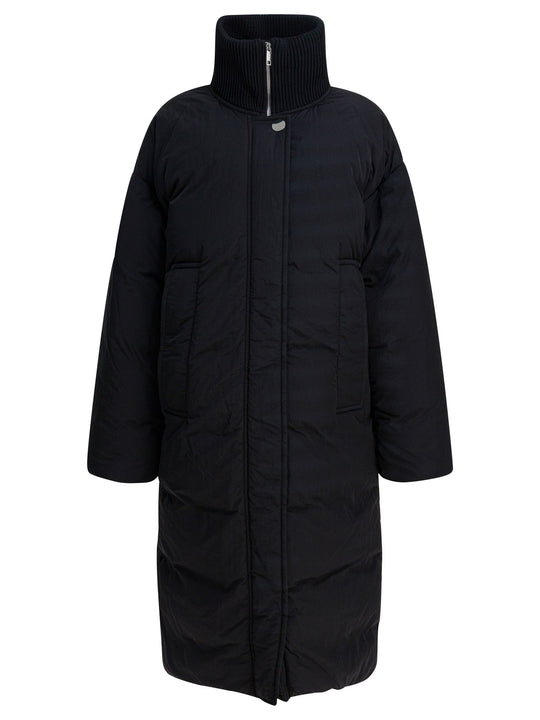 Long Anti-Drip Down Jacket Jackets And Coats Black