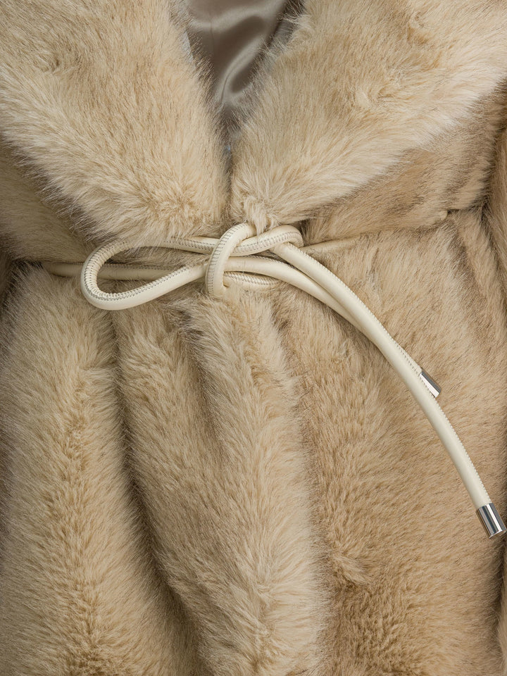 Max Mara Sportmax Furry Effect Fabric Coat Jackets and Coats - Beige | cade7279ce89c8759e8b419f71d991d8bb95cedc