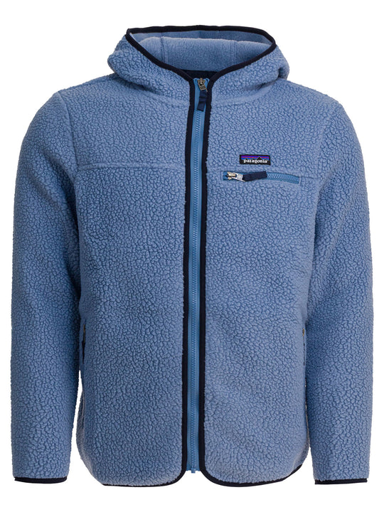 Retro Pile Fleece Jackets And Coats Light Blue