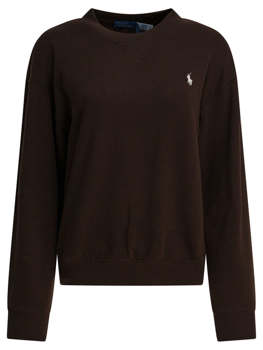 Crewneck Sweatshirt With Pony Sweatshirts Brown