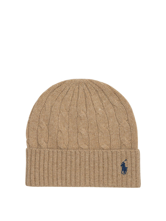 Wool Beanie Hats Beige