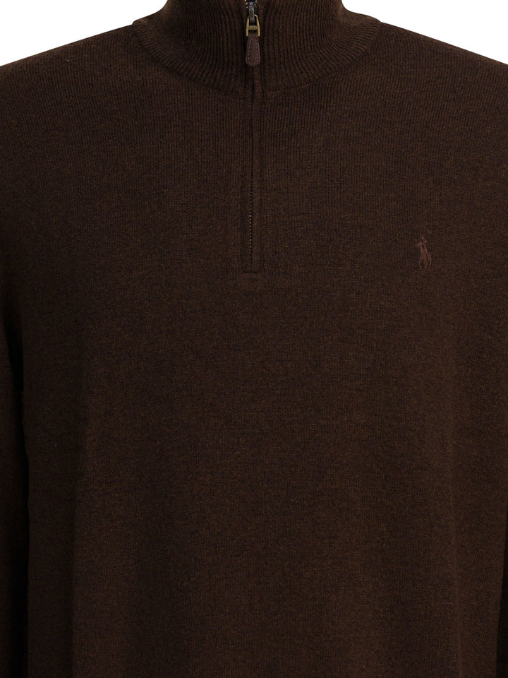 Polo Ralph Lauren Wool Sweater With Zipper Knitwear - Brown | 231e124275fe91f70f9aac18d61685ca3f43edf8
