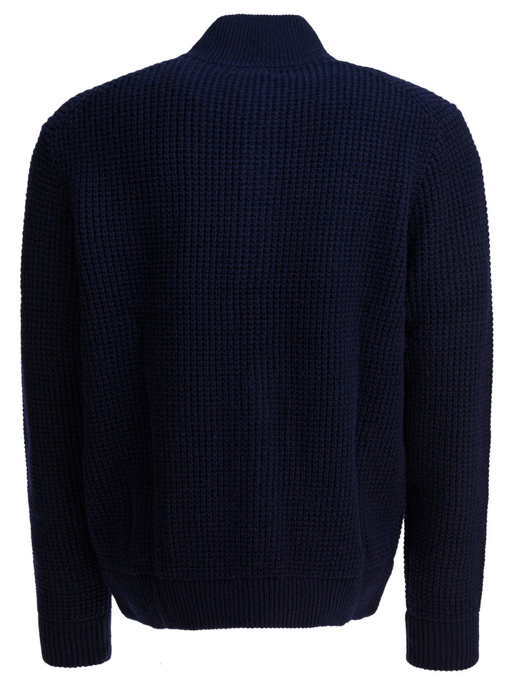 Polo Ralph Lauren Mock Neck Cardigan Knitwear - Blue | c37ba8c69cebe769ddb3f1d28dd0a98cae4c92fb
