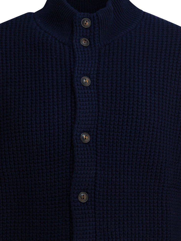 Polo Ralph Lauren Mock Neck Cardigan Knitwear - Blue | c99b57c42a1dcd5ec08ea294f24f10c699f089b1