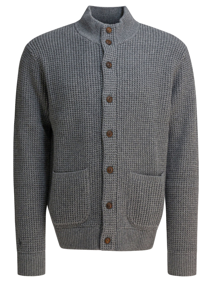 Polo Ralph Lauren Mock Neck Cardigan Knitwear - Grey | bf962994099ecaa9368c50b51674c27383628264
