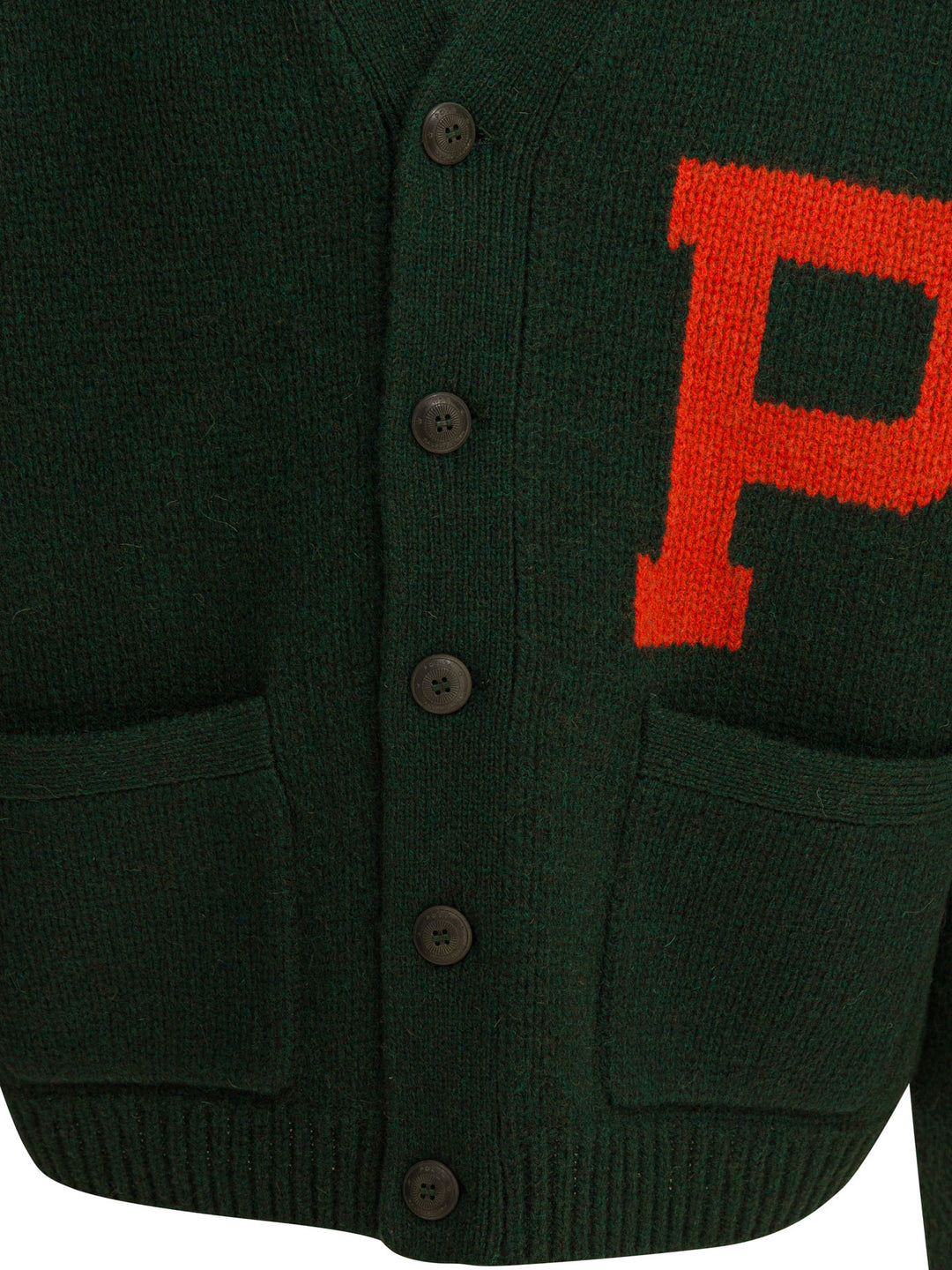 Polo Ralph Lauren V-Neck Cardigan With Logo Knitwear - Green | 27039f78be8bc6296ac3a85aac1b65aac6df118d
