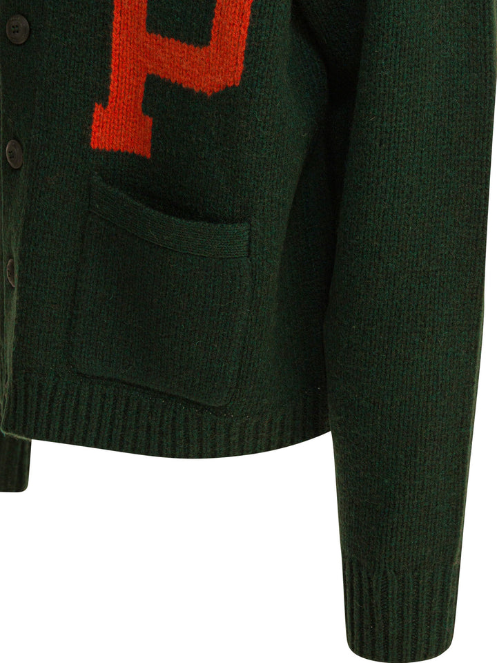 Polo Ralph Lauren V-Neck Cardigan With Logo Knitwear - Green | 188e9d9e54d5d7d999e1450df108416b79f966ed