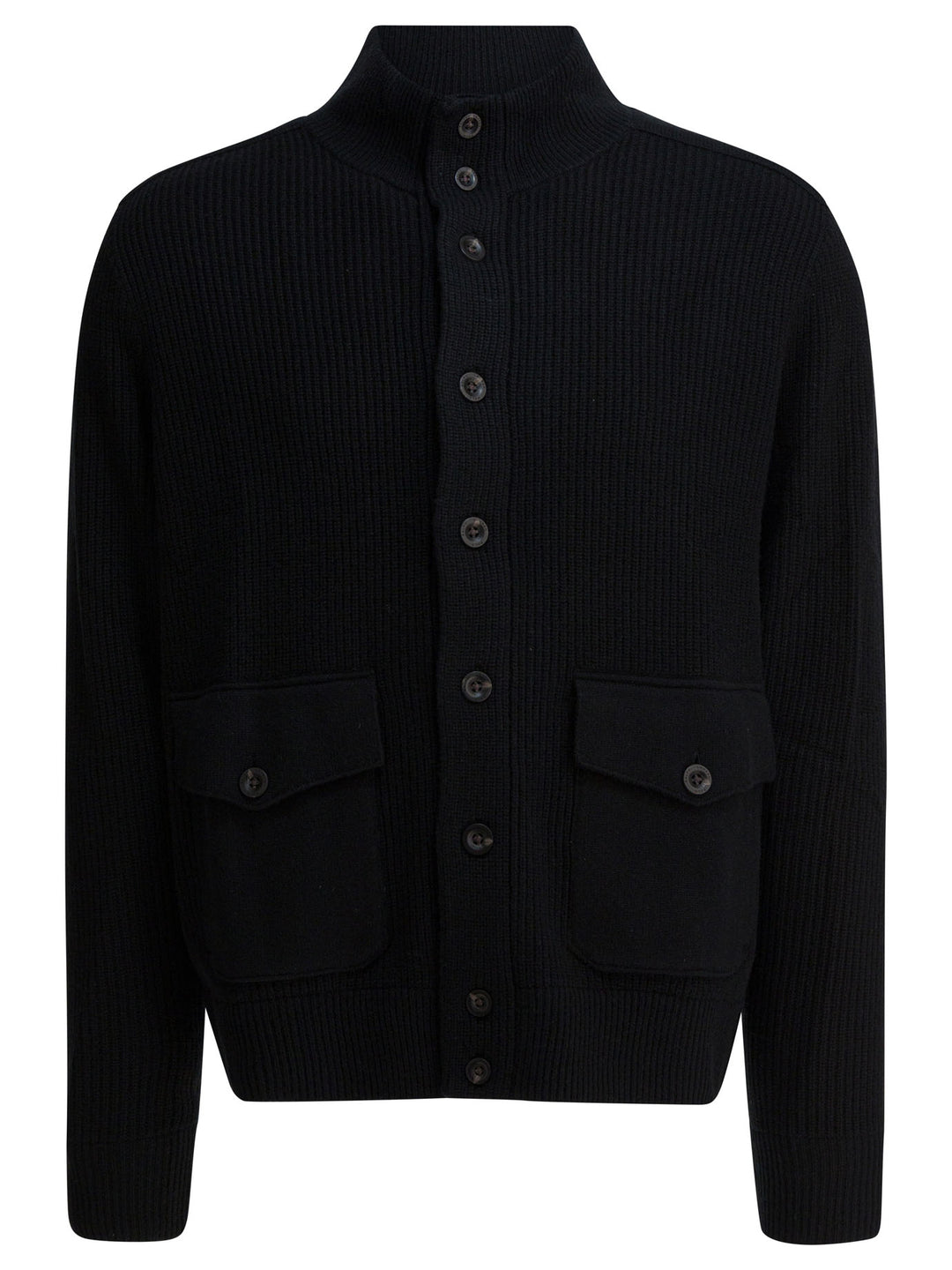Polo Ralph Lauren Wool Cardigan With Mock Neckline Knitwear - Black | 6b3128872e403a25e725ed535bb171c66b1f540f