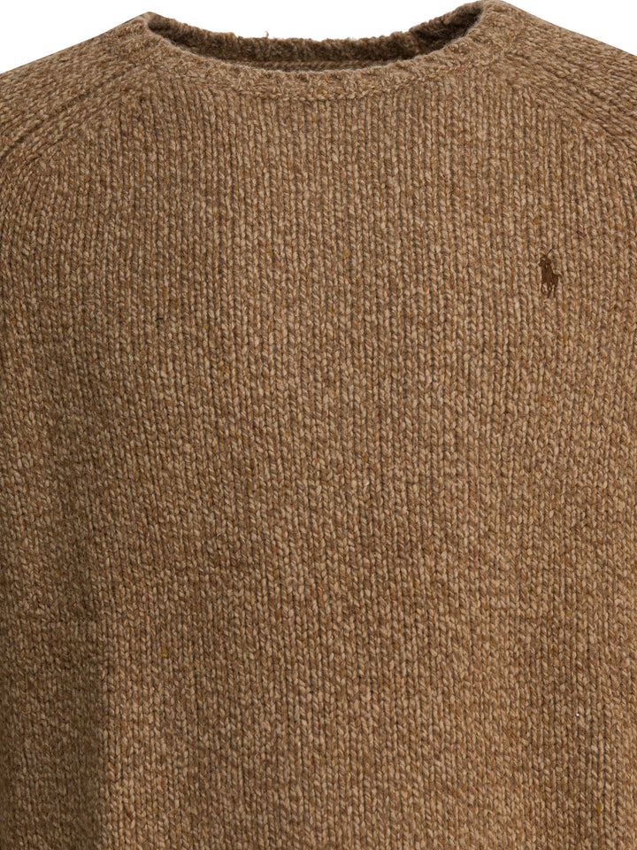 Polo Ralph Lauren Mottled Wool Sweater Knitwear - Beige | def605b66a0cbb5ca95dc24bb3495a1986e191d0