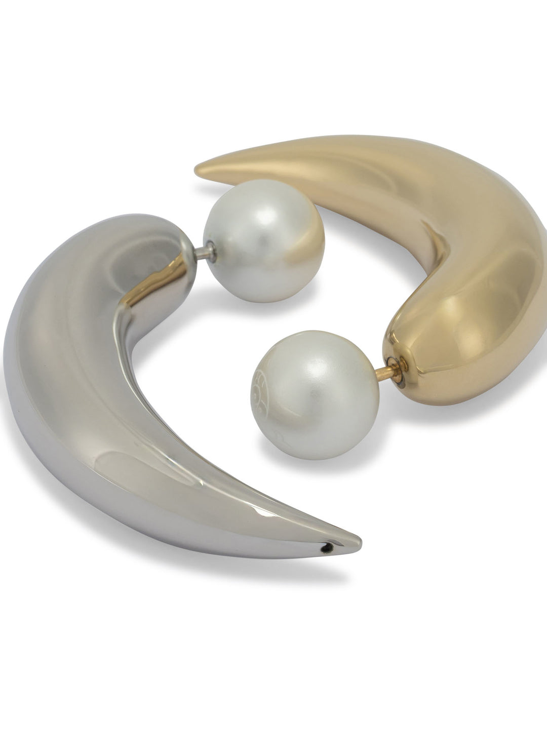 Pucci Horn Earrings With Pearl Jewels - Gold | 00f81e9704358b2f70aa5314590a2397cffad75a